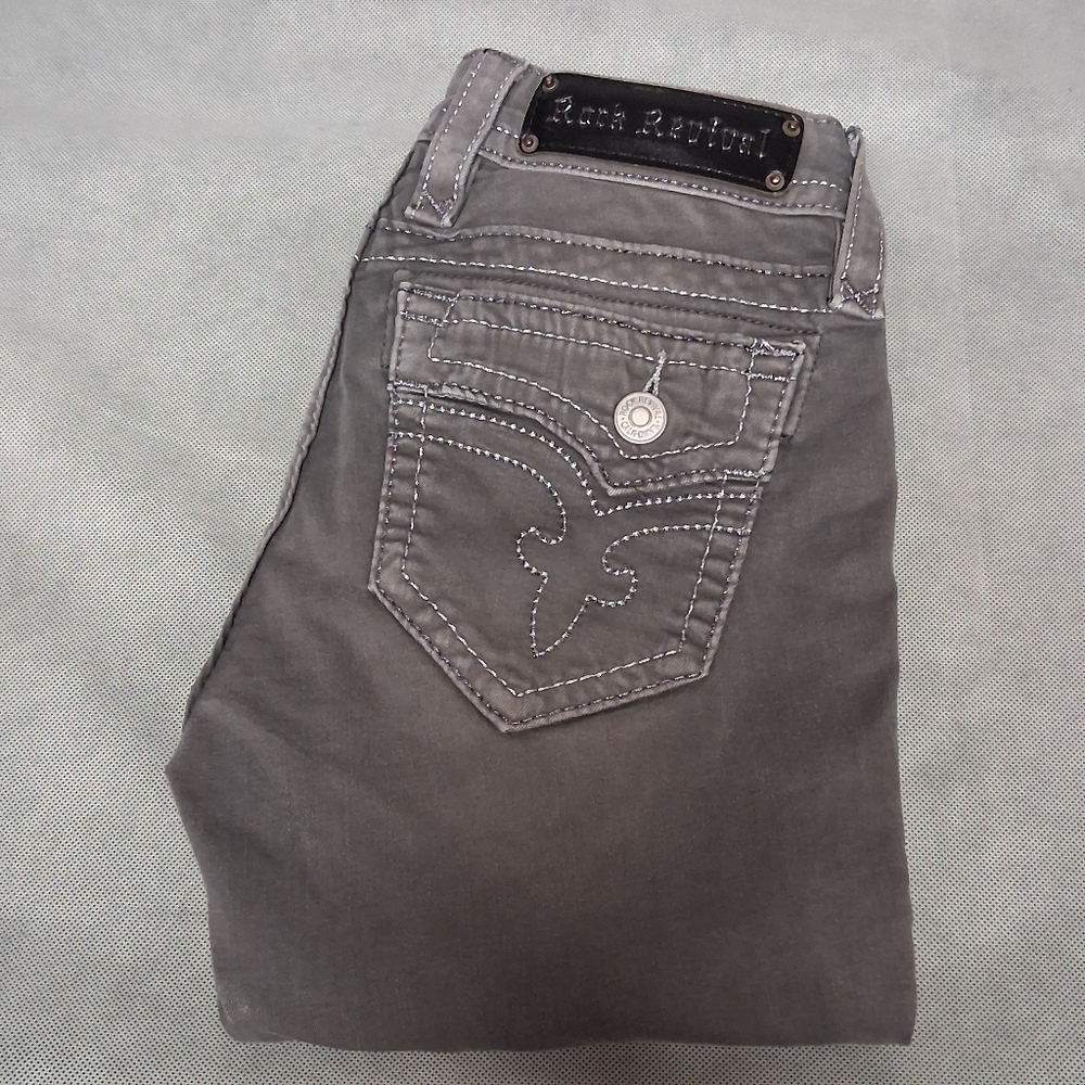 Rock Revival Arjean Gray Jeans 26x32 Skinny